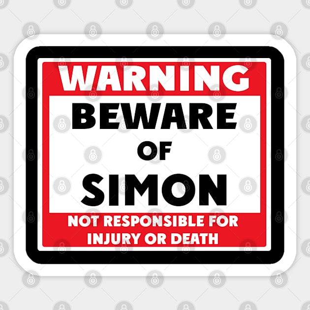 Beware of Simon Sticker by BjornCatssen